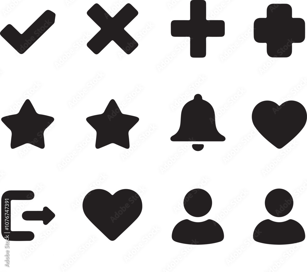 Obraz premium Social media icon set silhoutte vector with white background.generative ai