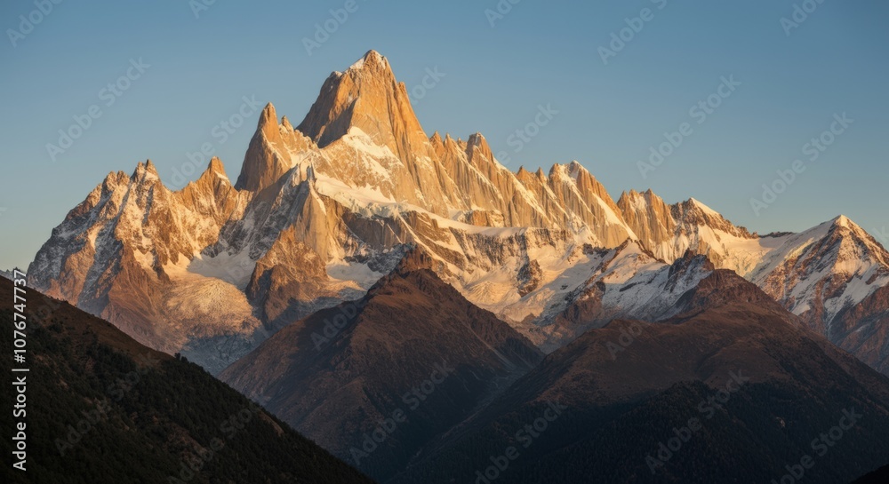 Fototapeta premium Majestic Mountain Range at Sunset