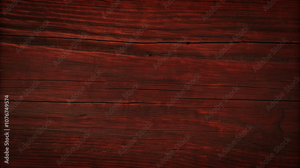 Naklejka premium Vintage Red Wood Texture Background with Patina and Cracks, AI Generation