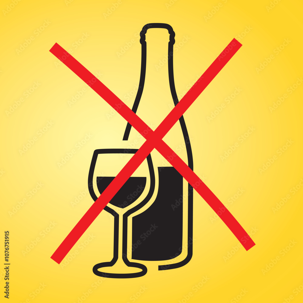 Illustration do not drink alcohol