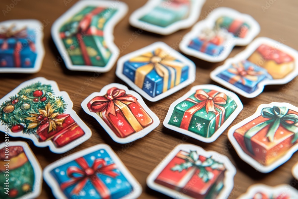 Fototapeta premium christmas present stickers