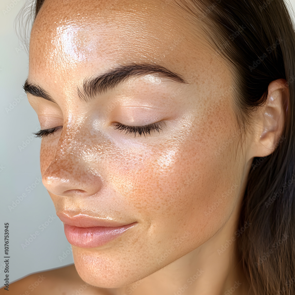 Fototapeta premium Elegant High-Fashion Beauty Portraits with Radiant Skin, Glamorous Makeup, and Luxurious Skincare Glow.
