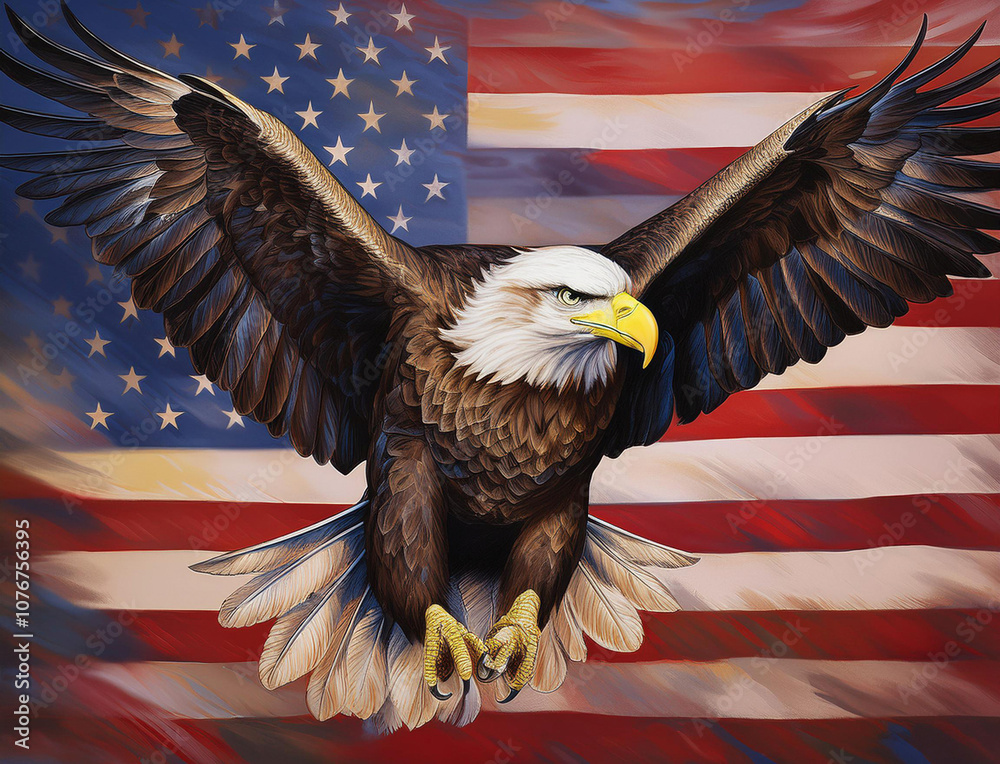 Naklejka premium american bald eagle