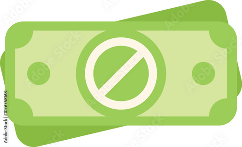 Green banknotes crossed out with a prohibition sign representing the concept of anti money laundering