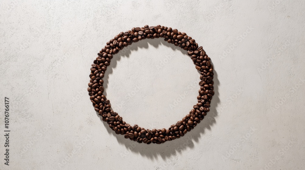 Circular Arrangement of Roasted Coffee Beans Circular Arrangement of Roasted Coffee Beans