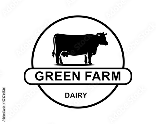 Cow Icons, Ideal for Agriculture and Farm Themes -Creative ideas of animal farm logos Flat Vector Illustration
 photo