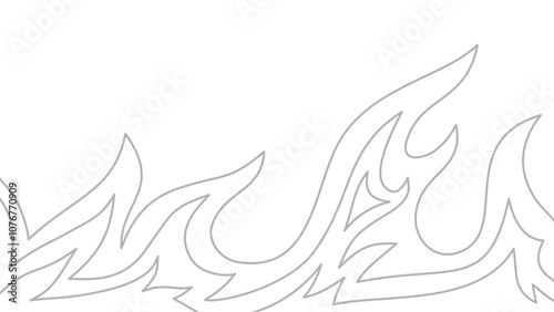 flame lines. Background with fire lines. Outline of flames as a background. Fire border. Continuous fire line design. Flame outline background.