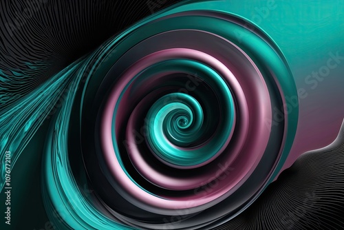 Vibrant Abstract Swirled Gradient Background in Dark Teal and Mauve with Black Noise Texture photo