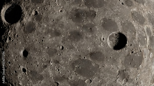 Lunar Surface Covered with Craters in Deep Space
 photo