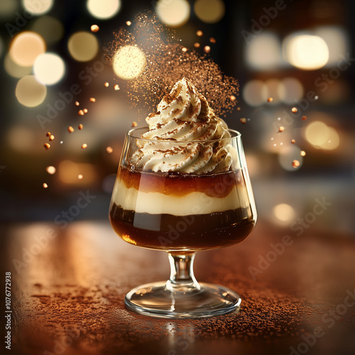 Elegant Layered Dessert with Dark Brown Sugar, Honey, and Caramel