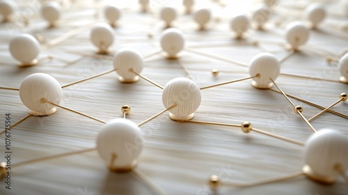 A graphic image of an interlinked blockchain structure symbolizing secure and decentralized fintech systems with side empty space for text Stockphoto style photo