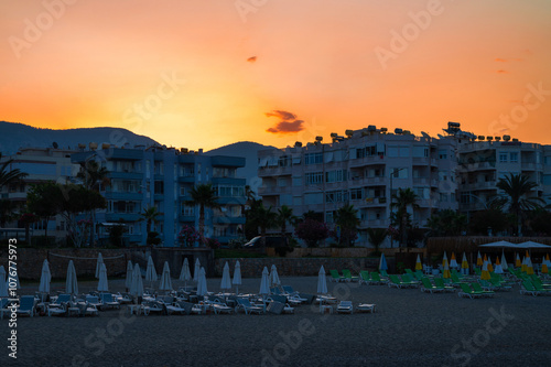 Turkish beach in Alanya city