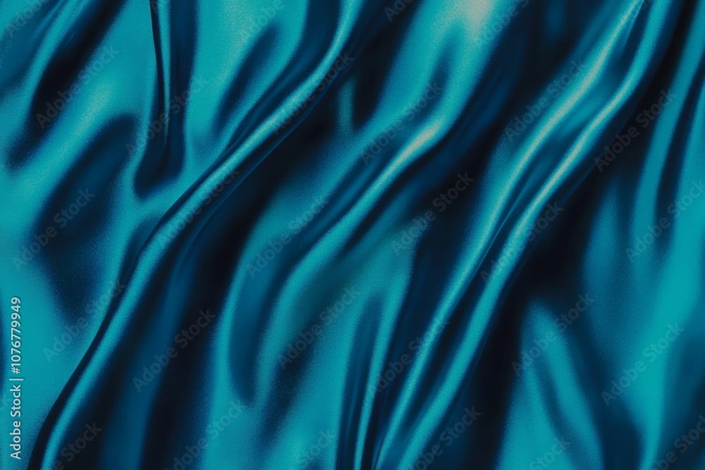 Fototapeta premium Luxurious green satin fabric with rich folds, creating a soft and flowing texture. Elegant and vibrant material ideal for backgrounds, banners, or fashion-themed projects.