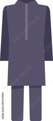Grey kurta suit is standing, showing the traditional clothing worn by men in india and other south asian countries