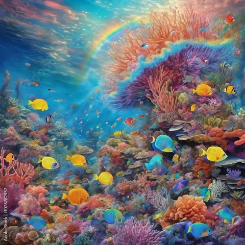 underwater life of a coral reef