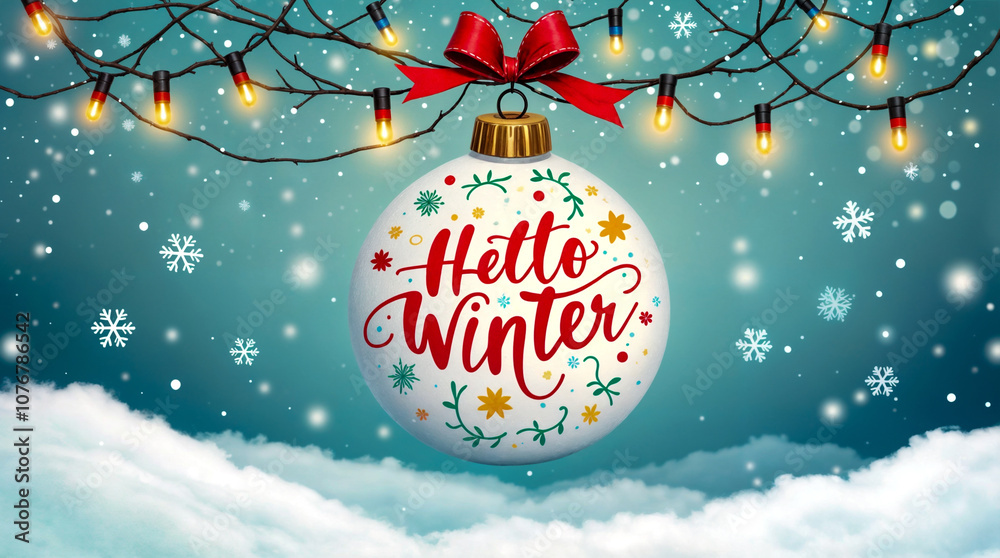 Hello Winter con Luci e Fiocchi di Neve