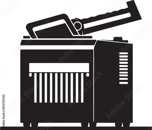 shredder machine icon silhouette vector isolated on a white background