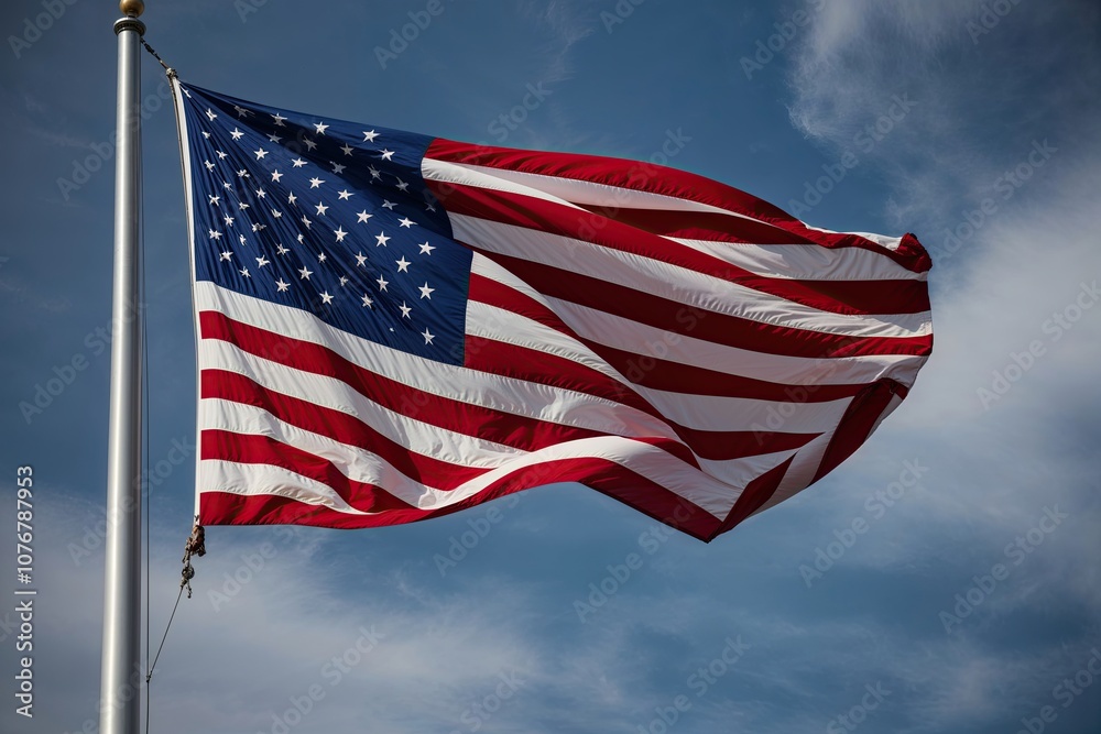 Fototapeta premium American Flag Representing Hope and Courage in Unity