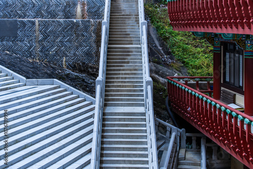 stairways in the Buddhist temple photo