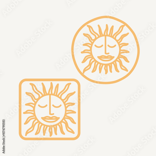 sun vector art design logo symbol and sign