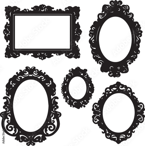 Set frames. Hand drawn vector illustration