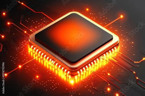 Cyberpunk CPU Concept with Glowing Accents