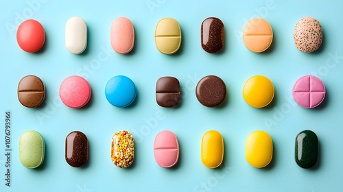 A Vibrant Array of Vitamins and Supplements for Wellness Enthusiasts and Health Aficionados. World Health Day Concept photo