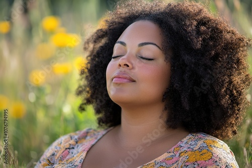Meditative Moment Surrounded by Wildflowers