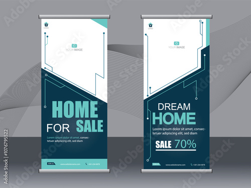 Business banner roll up set, standee banner template. modern banner.