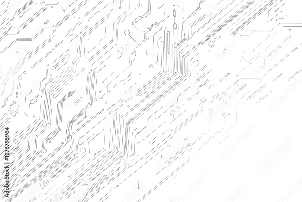 Intricate Hand-Drawn Circuit Pattern in Light Gray