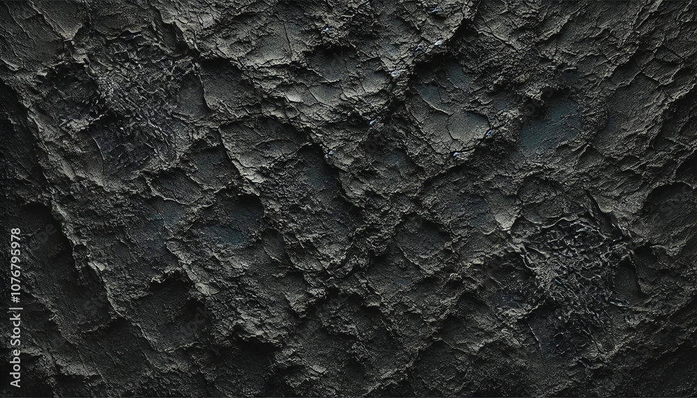 Fototapeta premium Dark Rough Stone Texture with Layered and Cracked Surface