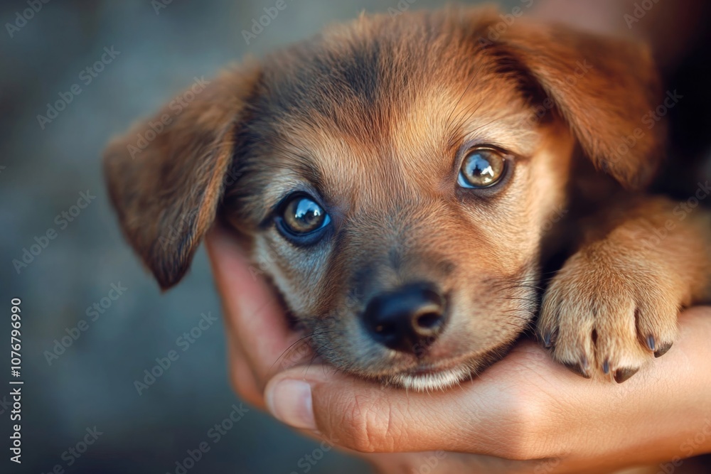 Caring Embrace of a Stray Puppy Caring Embrace of a Stray Puppy