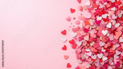 Pink Hearts Background for Valentine's Day