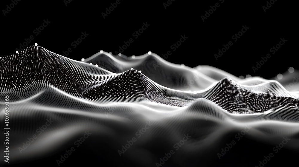 Abstract minimalist wireframe with connected lines and soft dots, creating a modern and digital tech atmosphere