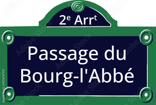 2e Arrt, Elegant Parisian Street Sign