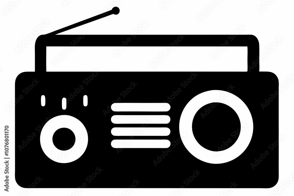 Radio Icon, Radio Silhouette Vector, Classic radio device Radio Icon, Radio Silhouette Vector, Classic radio device