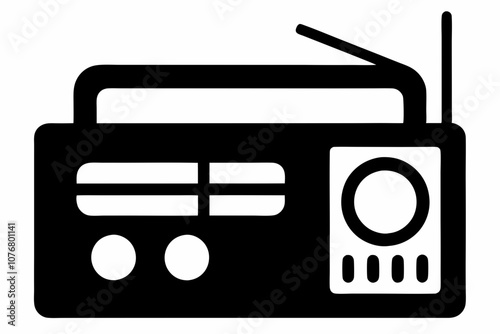 Radio Icon, Radio Silhouette Vector, Classic radio device