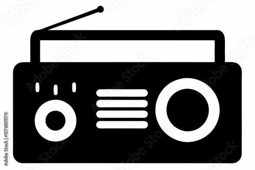 Radio Icon, Radio Silhouette Vector, Classic radio device