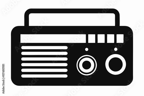 Radio Icon, Radio Silhouette Vector, Classic radio device