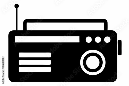 Radio Icon, Radio Silhouette Vector, Classic radio device