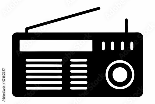 Radio Icon, Radio Silhouette Vector, Classic radio device