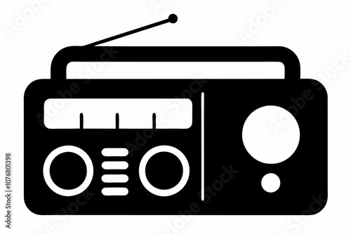 Radio Icon, Radio Silhouette Vector, Classic radio device