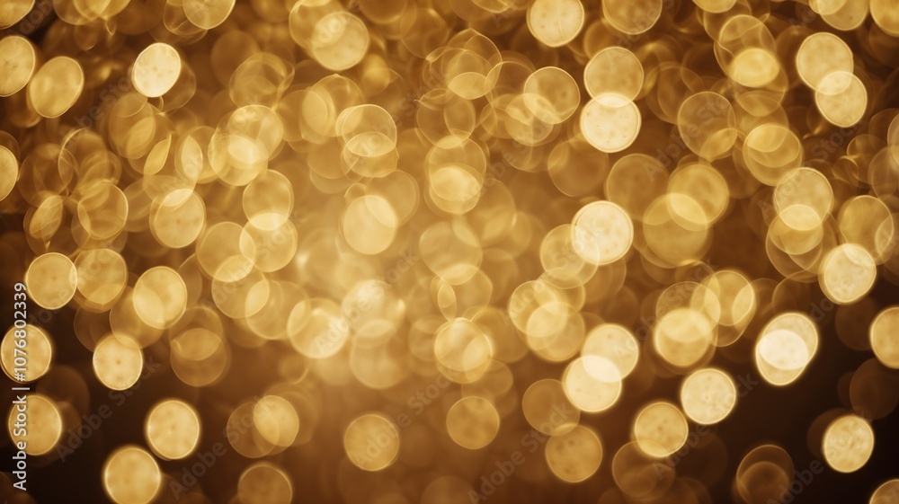 Fototapeta premium Golden bokeh blur abstract background with soft shimmering lights, perfect for festive designs, elegant visual effects, and luxurious event backdrops