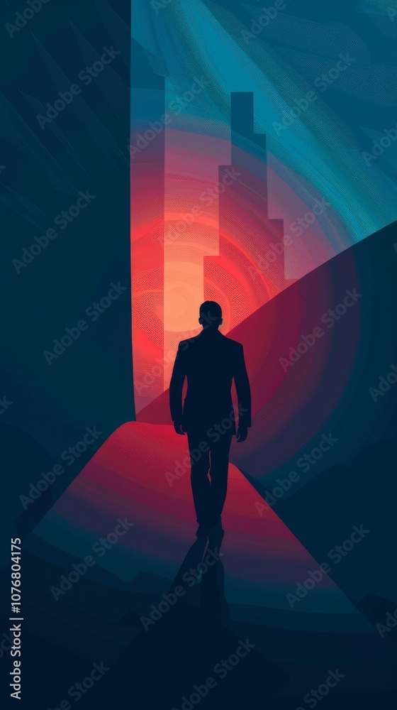 Fototapeta premium Gradient silhouette business background design.