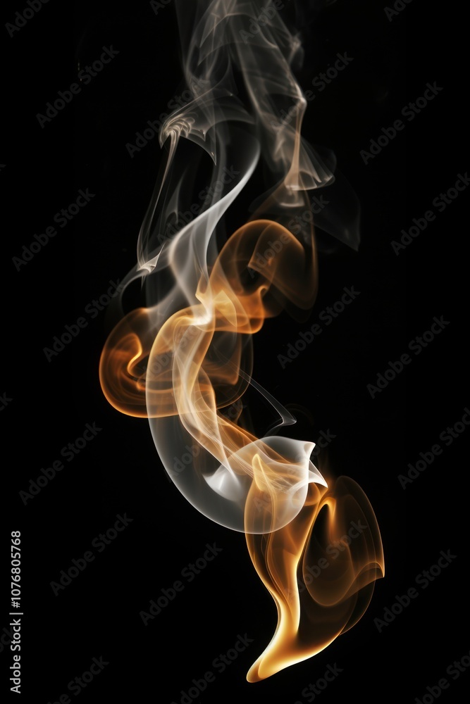 Obraz premium Burning smoke effect black black background chandelier.