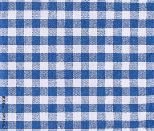 Obraz na płótnie blue and white checkered tablecloth w salonie