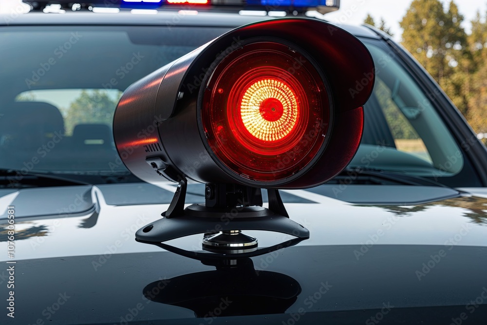 Fototapeta premium Emergency Vehicle Siren Light for Law Enforcement Safety and Alert Systems