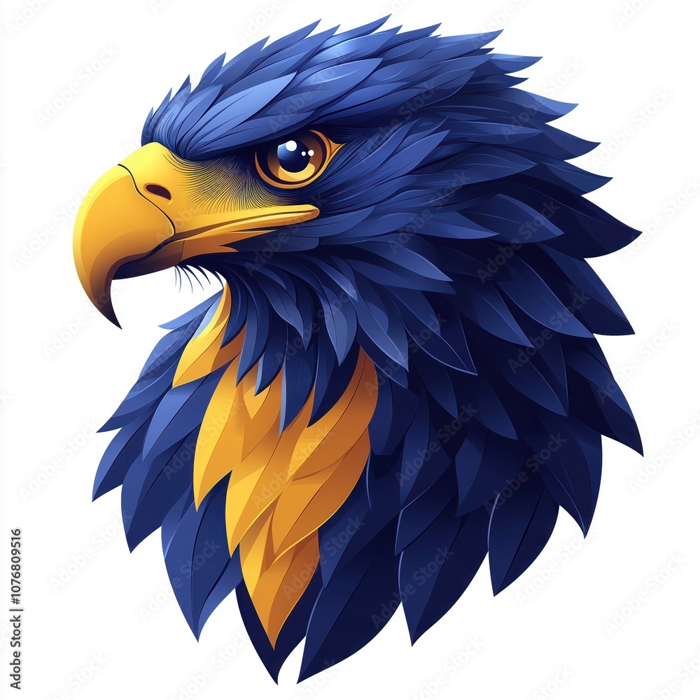 Fototapeta premium Eagle logo blue and gold