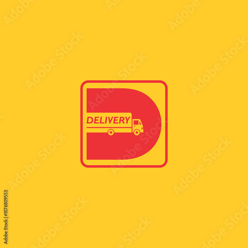 DELIVERY TRUCK vector logo design to describe cargo delivery