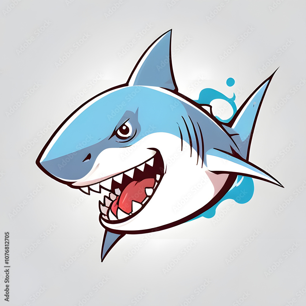 Fototapeta premium shark cartoon illustration